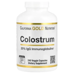 California Gold Nutrition, Colostrum avec 20 % d’immunoglobulines IgG, 240 capsules végétales
