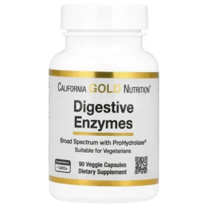 California Gold Nutrition, Enzymes digestives avec mélange d’enzymes breveté, Mélange d’enzymes ProHydrolase® et d’amylase, 90 capsules végétales