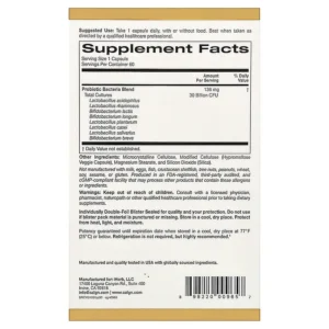 California Gold Nutrition, Probiotiques LactoBif® 30, 30 milliards d’UFC, 60 capsules végétales