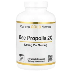 California Gold Nutrition, Propolis d’abeille 2X, Extrait concentré, 500 mg, 240 capsules végétales