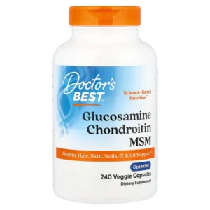 Doctor’s Best, Glucosamine chondroïtine MSM avec OptiMSM, 240 capsules végétales