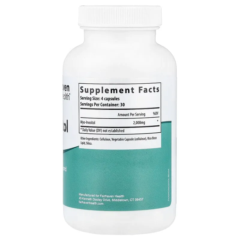 Fairhaven Health, Myo-inositol, 120 capsules (500 mg pièce)
