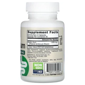 Jarrow Formulas, Gomme de mastic vegan, 60 capsules végétales (500 mg par capsule)