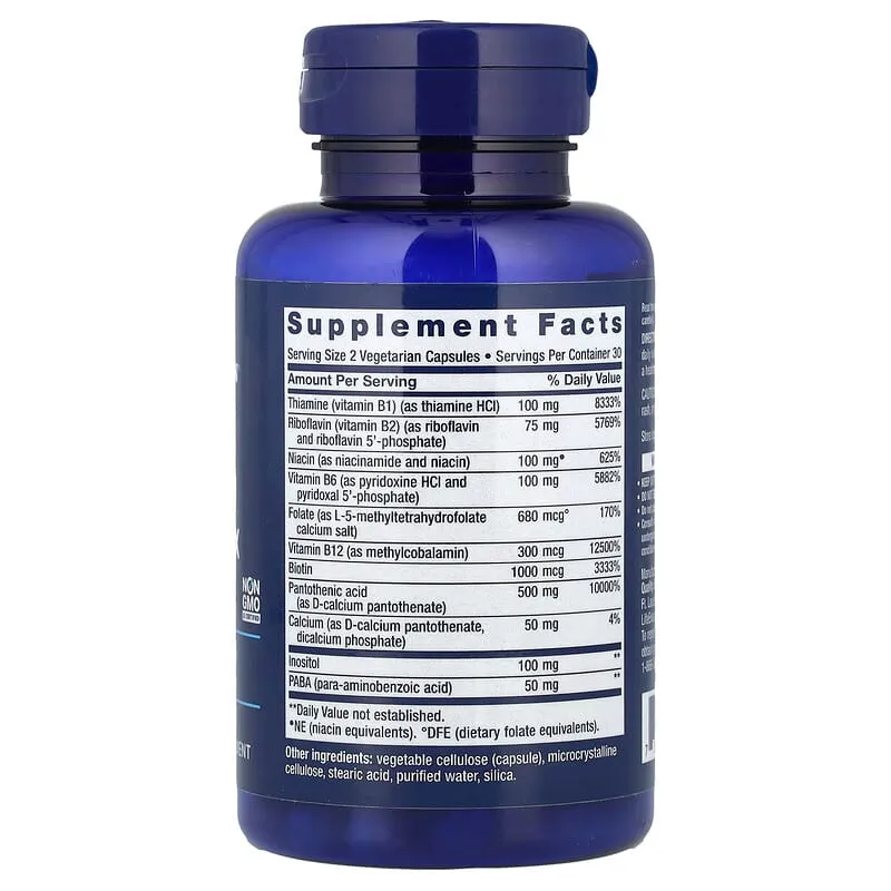 Life Extension, BioActive, Complexe complet de vitamines B, 60 capsules végétariennes