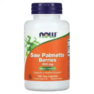 NOW Foods, Baies de chou palmiste nain, Santé masculine, 550 mg, 100 capsules végétariennes