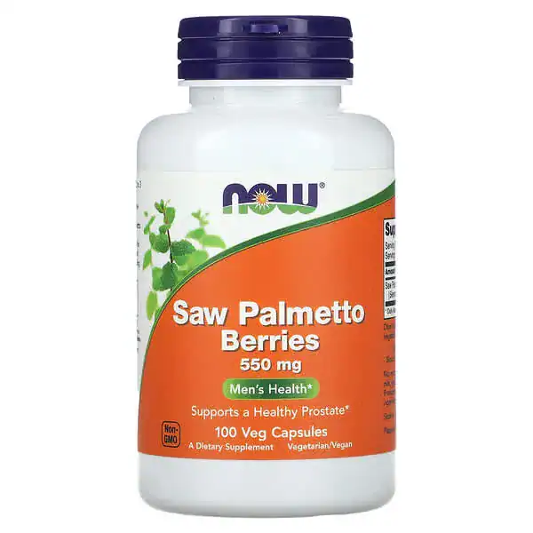 NOW Foods, Baies de chou palmiste nain, Santé masculine, 550 mg, 100 capsules végétariennes