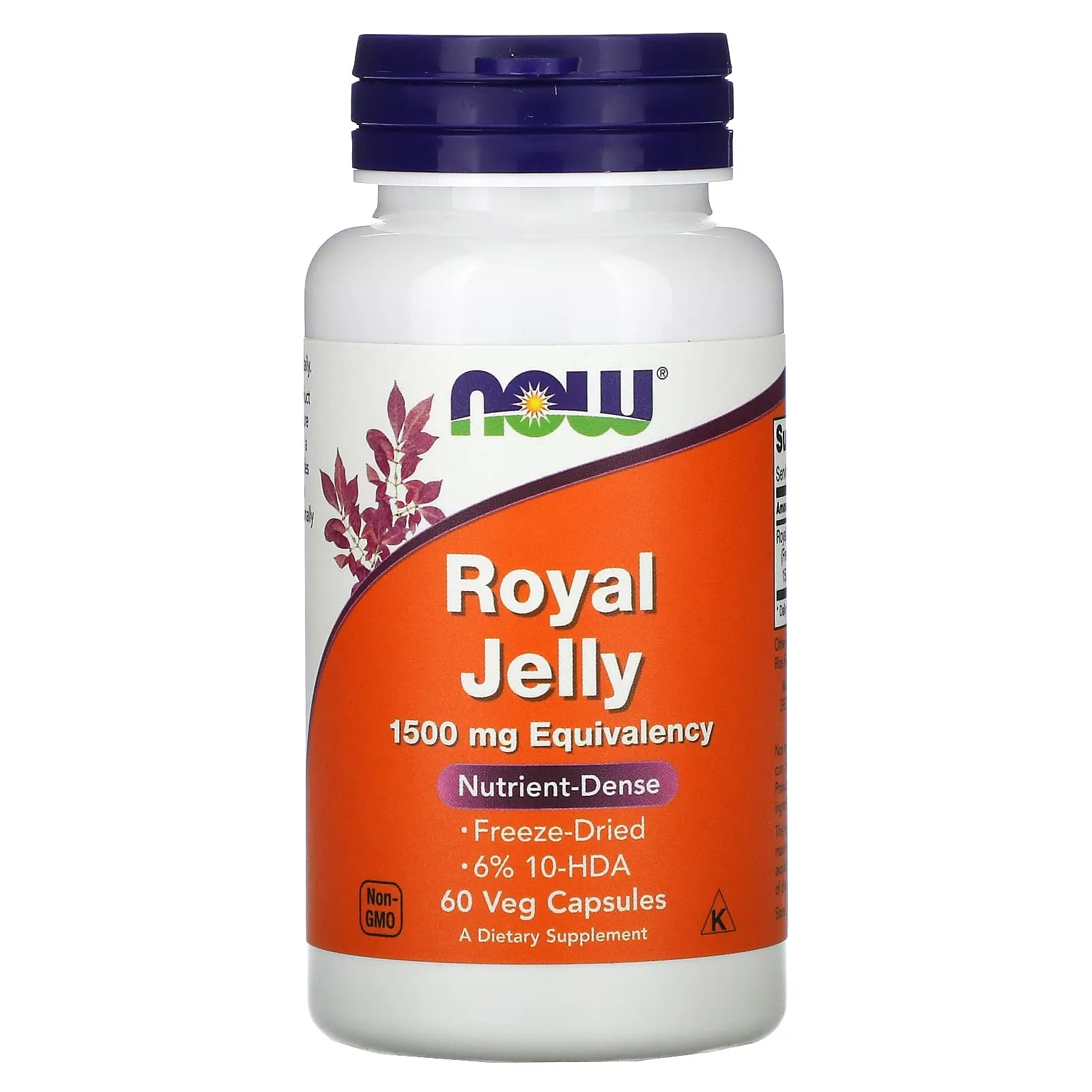 NOW Foods, Gelée royale, 1500 mg, 60 capsules végétariennes