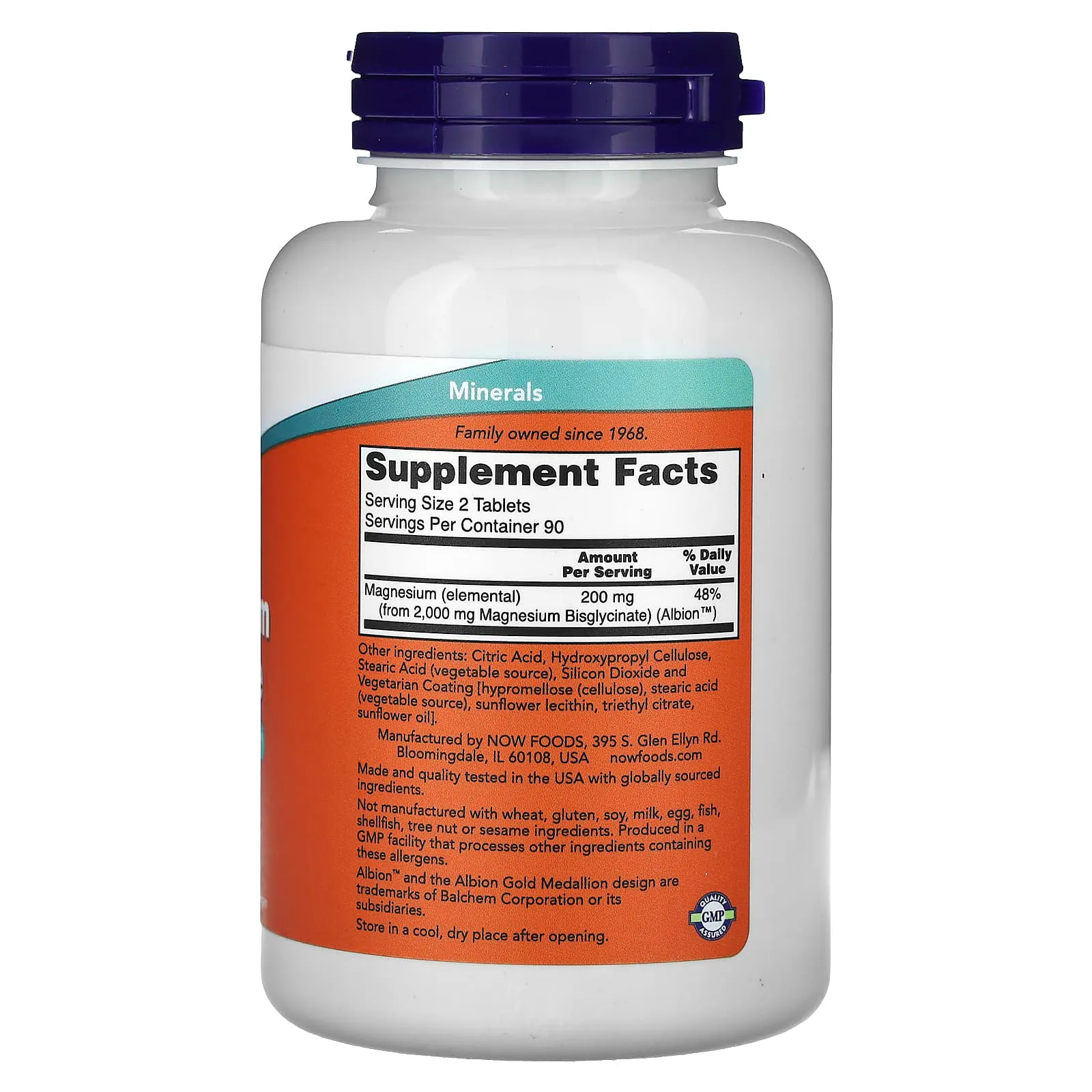 NOW Foods, Glycinate de magnésium, 180 comprimés (100 mg pièce) – Image 2