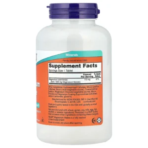 NOW Foods, Malate de magnésium, 1000 mg, 180 comprimés