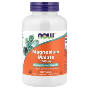 NOW Foods, Malate de magnésium, 1000 mg, 180 comprimés