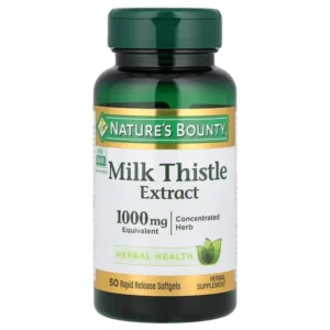 Nature’s Bounty, Extrait de chardon-Marie, 1000 mg, 50 capsules à enveloppe molle à libération rapide