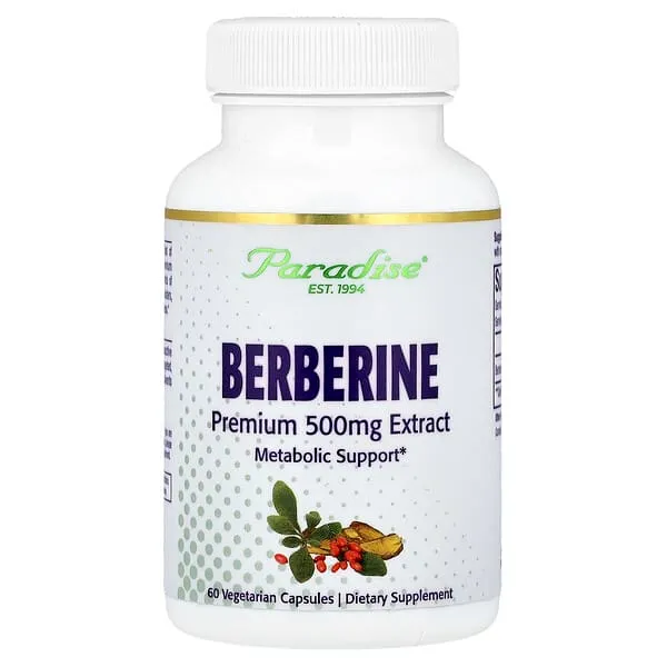 Paradise Herbs, Extrait de berbérine, 500 mg, 180 capsules végétariennes