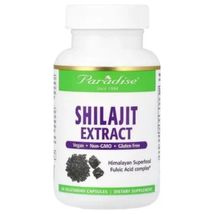 Paradise Herbs, Extrait de shilajit, 250 mg, 60 capsules végétariennes