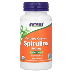 NOW Foods, Spiruline certifiée biologique, 500 mg, 100 comprimés