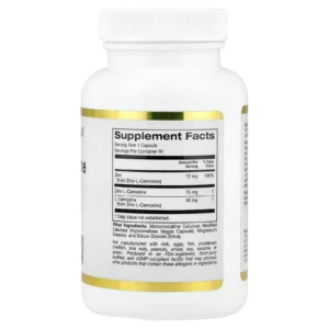 California Gold Nutrition, Complexe de zinc-L-carnosine, 90 capsules végétariennes
