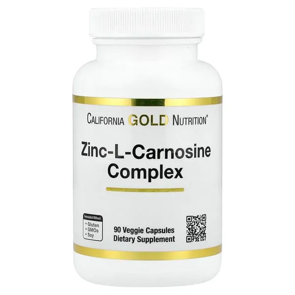 California Gold Nutrition, Complexe de zinc-L-carnosine, 90 capsules végétariennes