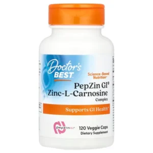 Doctor’s Best, PepZin GI®, Complexe zinc-L-carnosine, 120 capsules végétales
