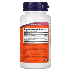 NOW Foods, Acide alpha-lipoïque, Extrapuissant, 600 mg, 60 capsules végétales