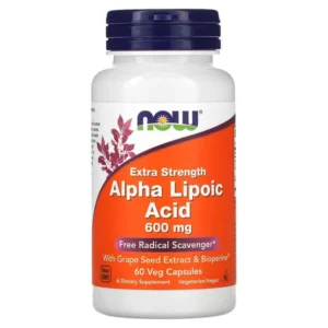 NOW Foods, Acide alpha-lipoïque, Extrapuissant, 600 mg, 60 capsules végétales