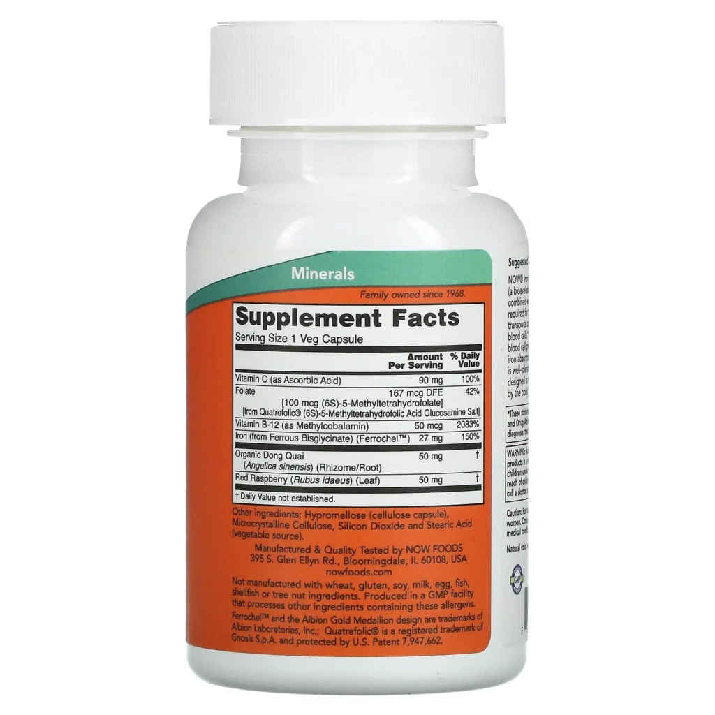 NOW Foods, Capsules au complexe de fer, 100 capsules végétariennes – Image 2