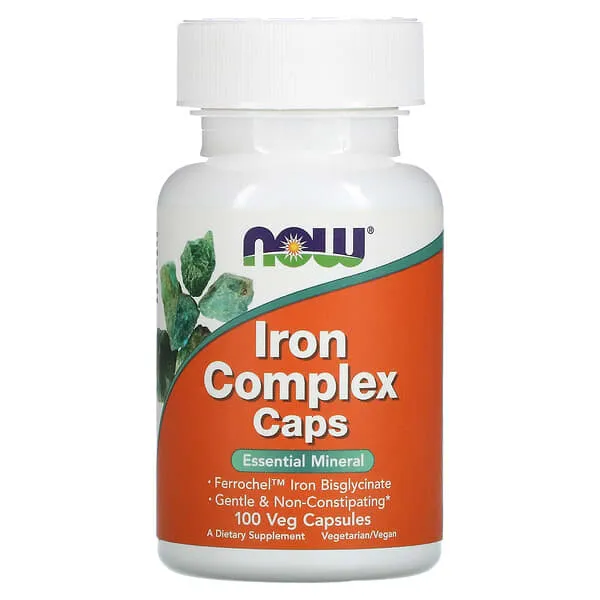 NOW Foods, Capsules au complexe de fer, 100 capsules végétariennes