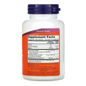 NOW Foods, Glucosamine et chondroïtine avec MSM, 90 capsules