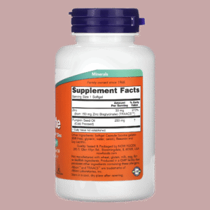 NOW Foods, Glycinate de zinc, 120 capsules à enveloppe molle