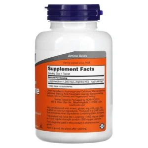 NOW Foods, L-arginine, Double efficacité, 1000 mg, 120 comprimés