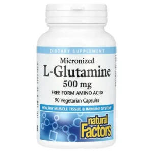 Natural Factors, L-glutamine micronisée, 500 mg, 90 capsules végétariennes