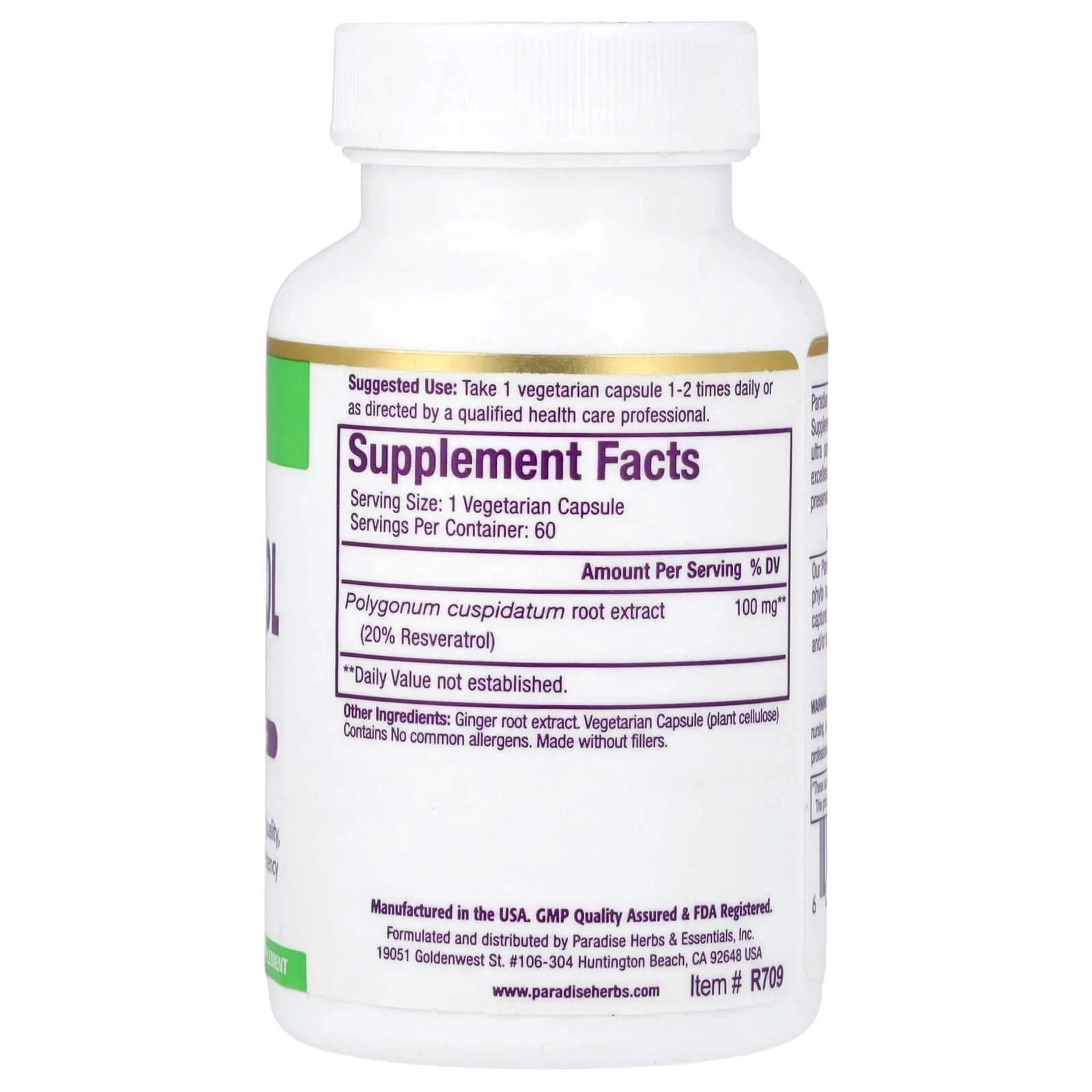 Paradise Herbs, Extrait de resvératrol,