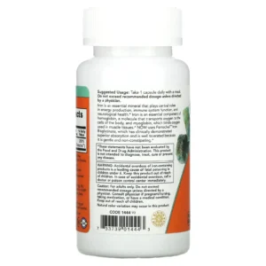 NOW Foods, Fer, Double efficacité, 36 mg, 90 capsules végétariennes