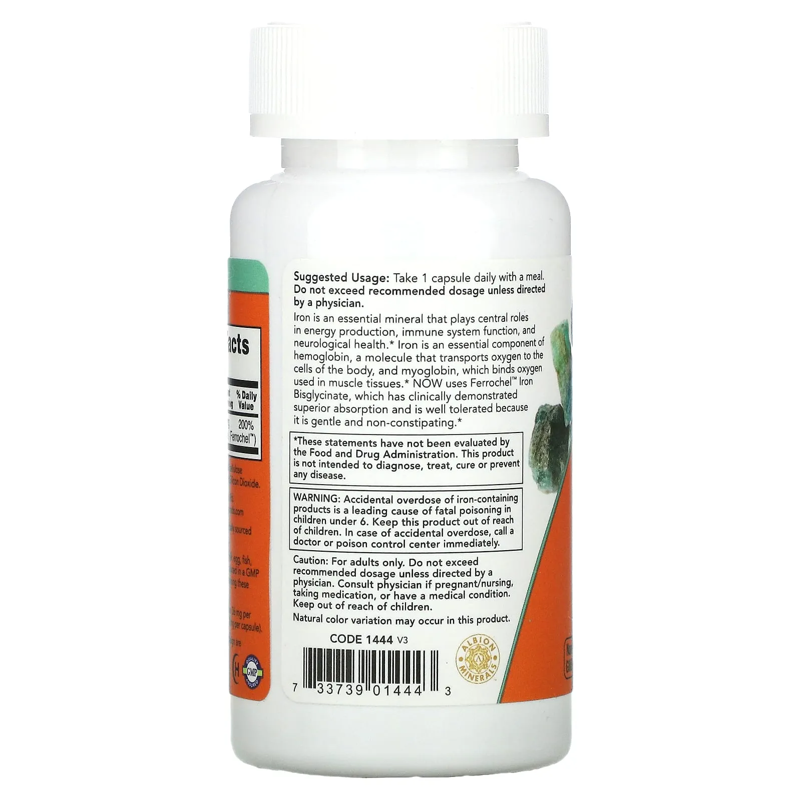 NOW Foods, Fer, Double efficacité, 36 mg, 90 capsules végétariennes