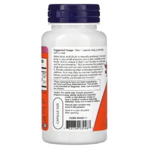 NOW Foods, Acide alpha-lipoïque, Extrapuissant, 600 mg, 60 capsules végétales
